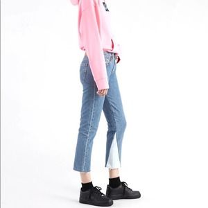 Levi’s 501 Taper Cropped Colorblock Midrise Jeans